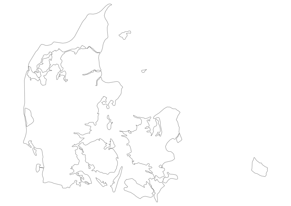 Blank map of Denmark SVG Vector - Outline Map