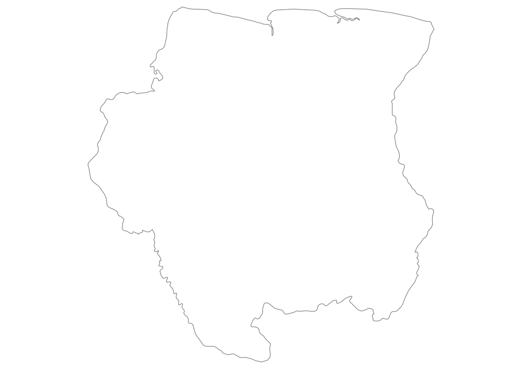 Blank Map Of Suriname SVG Vector Outline Map