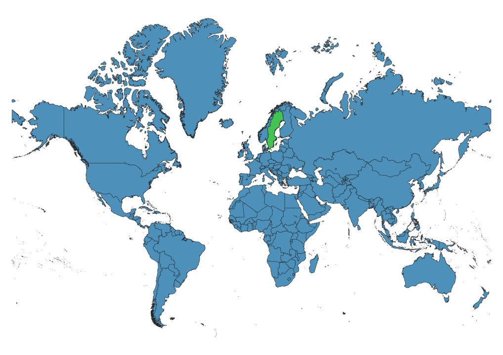 Sweden On World Map Svg Vector Location On Global Map 0492